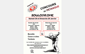 Concours des 28 & 29/1, organisés par l'Asptt Dijon Pétanque