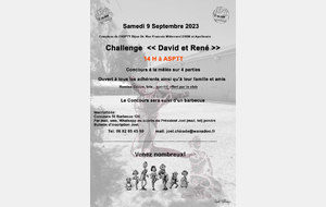 Challenge  David et René  , Sam 9 Septembre 14H
