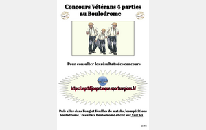 Concours Vétérans, 4 parties boulodrome, du 23/1