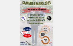 concours Triplette boulodrome, organisé par Commission des Jeunes CD21