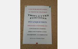 Concours   Pétanquethon  au Boulodrome