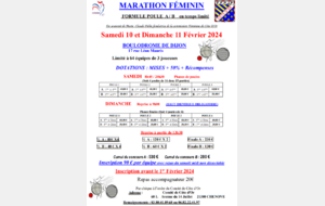 Marathon Féminin les 10 & 11/2