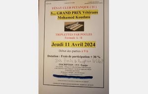 Challenge Koudass, Triplette Vétérans Fenay