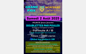 Gd Prix Montbard, doublettes Sénior, 2 Aout