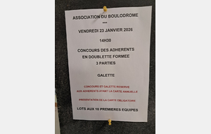 Concours des Adhérents du boulodrome _ galette