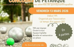 Concours "Le temps d'un espoir" boulodrome  4p 19h _ ouvert à tous