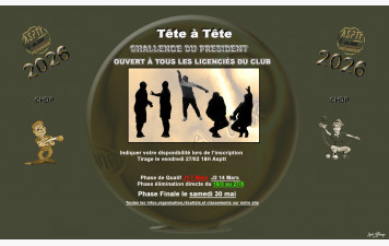 4ème Challenge du Président "CHDP 2026" Tête à tête interne