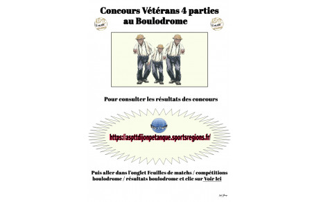 Concours Vétérans 4 parties Boulodrome 19/3