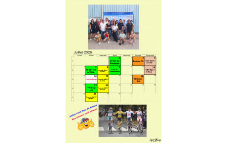 Affiche, calendrier du mois de Juillet par Alain