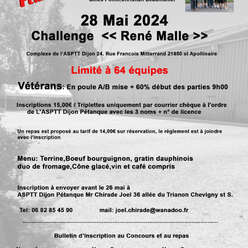 Challenge  René Malle  le Mardi 28/5, organisé par l'Asptt
